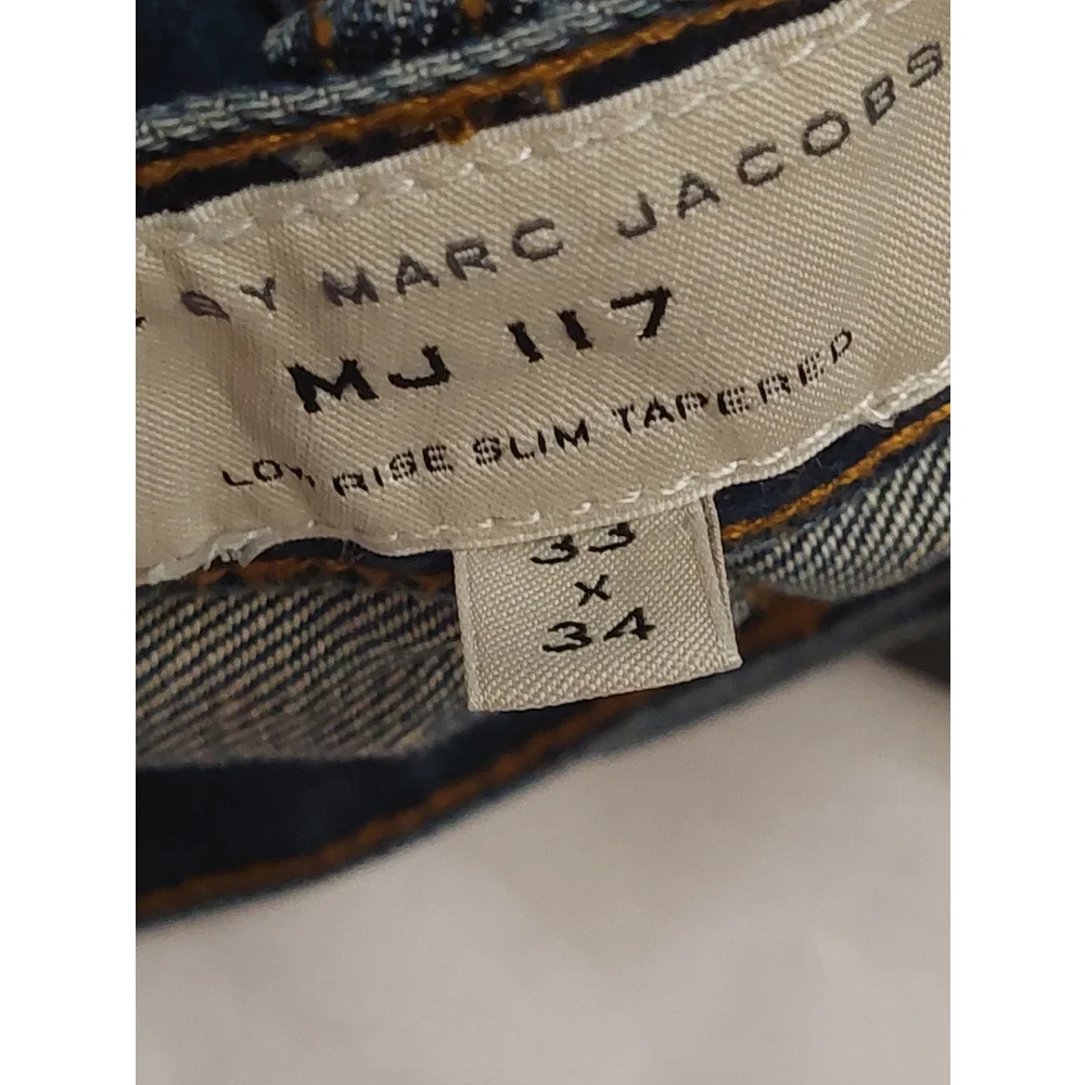 NWT Marc by Marc Jacobs MJ 117 Low Rise Slim Tapered Indigo Blue Jeans 33x34